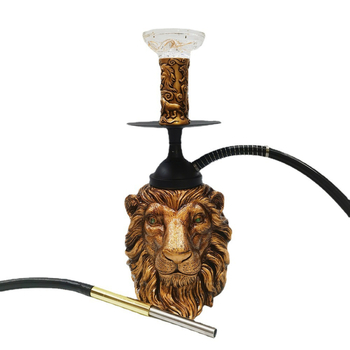 Smoljena nargila s dizajnom lavlje glave, arapski stil Shisha s LED osvjetljenjem, kutija s 6 setova, Silu