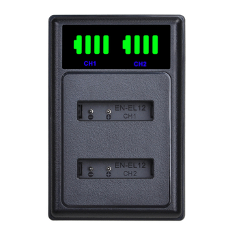 Зарядно устройство за батерия Nikon EN-EL12 от Xintin с интерфейс Type-C/Micro USB.