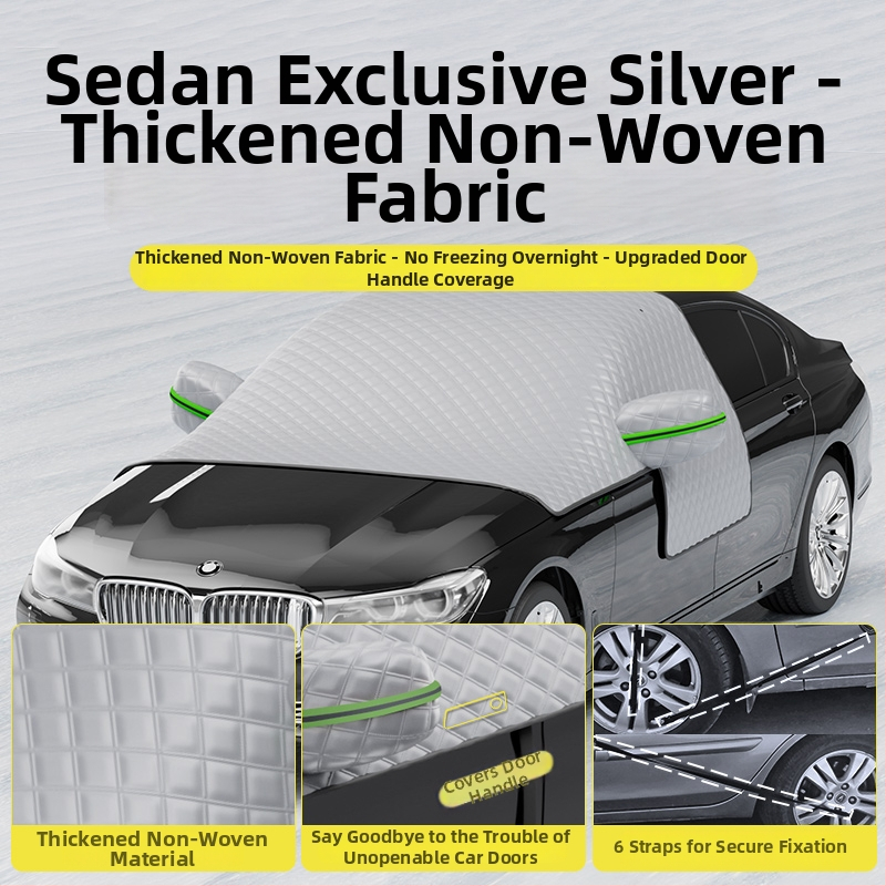 Acoperire pentru parbrizul din fața mașinii - Anti-îngheț, Protecție împotriva zăpezii, Umbrire de iarnă - Material Oxford