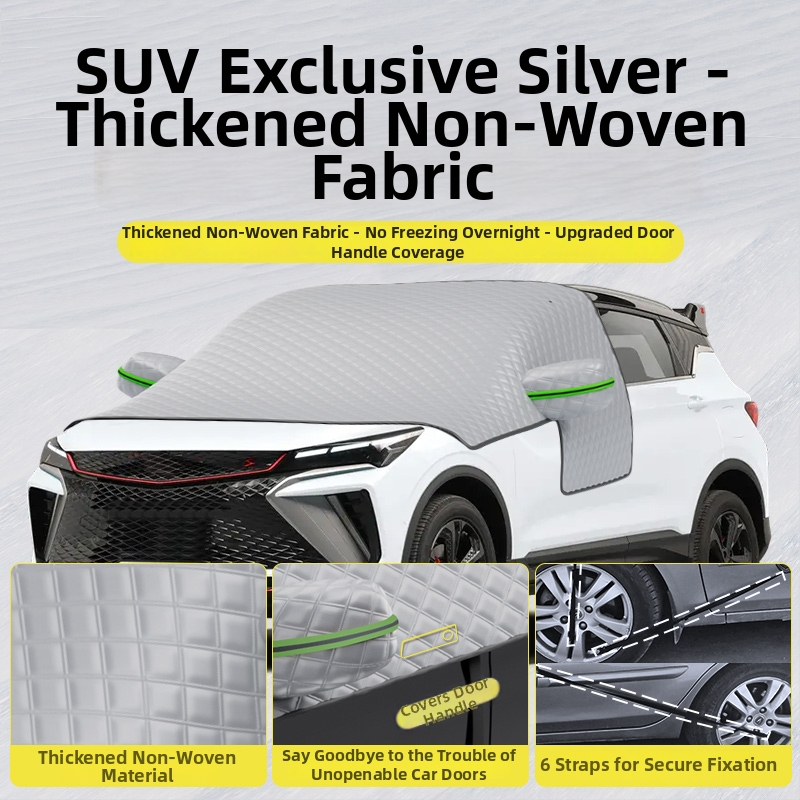 Acoperire pentru parbrizul din fața mașinii - Anti-îngheț, Protecție împotriva zăpezii, Umbrire de iarnă - Material Oxford