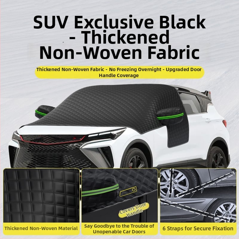 Acoperire pentru parbrizul din fața mașinii - Anti-îngheț, Protecție împotriva zăpezii, Umbrire de iarnă - Material Oxford