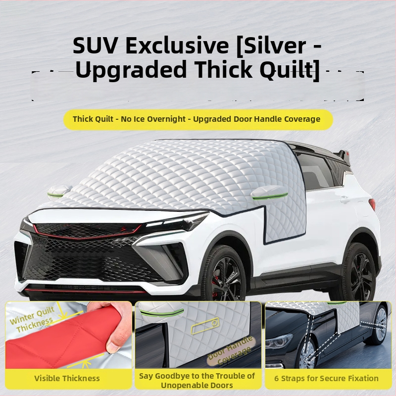Acoperire pentru parbrizul din fața mașinii - Anti-îngheț, Protecție împotriva zăpezii, Umbrire de iarnă - Material Oxford