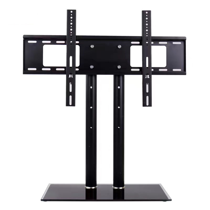 Stalak za TV/monitor za podnu uporabu s dvostrukim stubovima baze, kompatibilan s montažom na zid, nosivost 15 kg+, mehaničko upravljanje