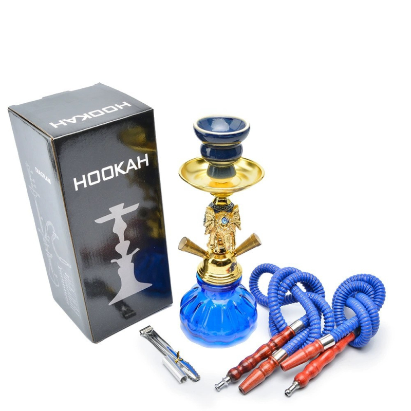 Set vodene nargile - mini, s 2 cijevi, metalna konstrukcija, moguć personalizirani logotip, pakirano u kutijama 6/12/24 kom