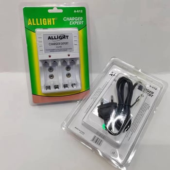 ALLIGHT višenamjenski punjač baterija za No.5, No.7, 9V i druge punjive baterije, serija A-612, ulaz 100-240V 50-60Hz.