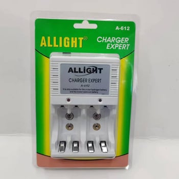 ALLIGHT višenamjenski punjač baterija za No.5, No.7, 9V i druge punjive baterije, serija A-612, ulaz 100-240V 50-60Hz.