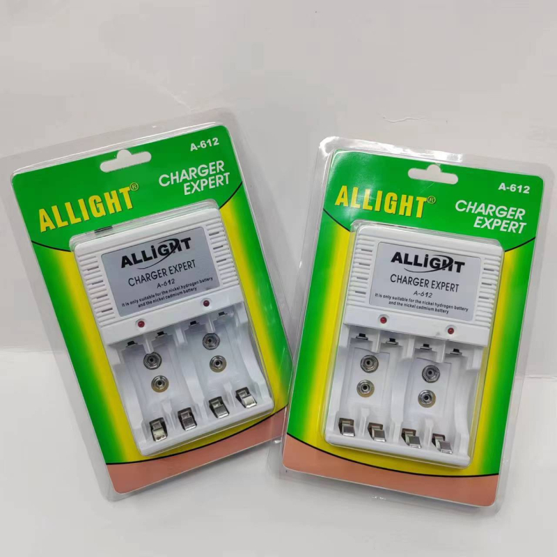 ALLIGHT višenamjenski punjač baterija za No.5, No.7, 9V i druge punjive baterije, serija A-612, ulaz 100-240V 50-60Hz.
