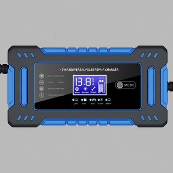 Punjač baterija s LCD zaslonom, 12V 6A, serija Rx-09, za baterije automobila, ulaz AC110-240V