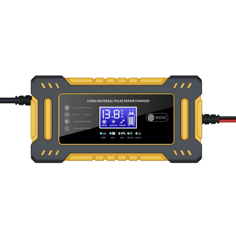 Punjač baterija s LCD zaslonom, 12V 6A, serija Rx-09, za baterije automobila, ulaz AC110-240V