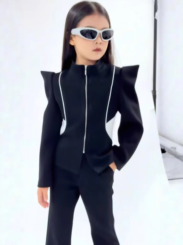 Set odjeće za dječje modeliranje i nastupe, Lycra-pamučna mješavina, za dob 3–8 godina, etiketa na ovratniku, s etiketama, 12–14 šavova po 3 cm