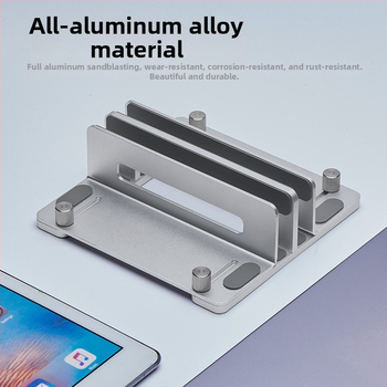 Vertikálny podstavec pre notebook a Mac mini M4 — hliníková zliatina; model: vertikálny stojan; všeobecná kompatibilita; uvedené na trh v roku 2024; hmotnosť sa líši podľa počtu klipov (jeden/dva)