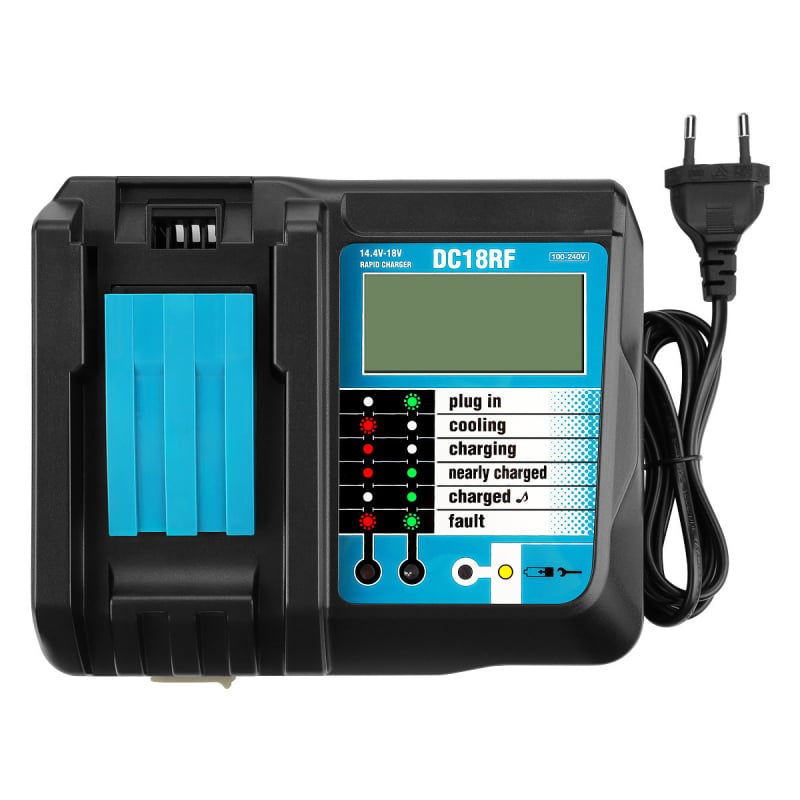 Punjač DC18RF s LCD zaslonom, USB 3.5A, ulaz 100-240V, izlaz 14-18V