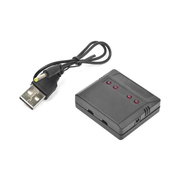 Punjač baterije drona 3.7V, 4-portni s zaštitom, ulaz 5V 0.5-3A, izlaz 3.7V 800mAh