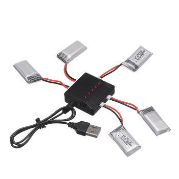 Li-ion punjač baterija s PH2.0 sučeljem 1–5 za RC quadcopter, USB punjenje — Ulaz 5V 2–2,5A; Izlaz 4.2V 0.5A
