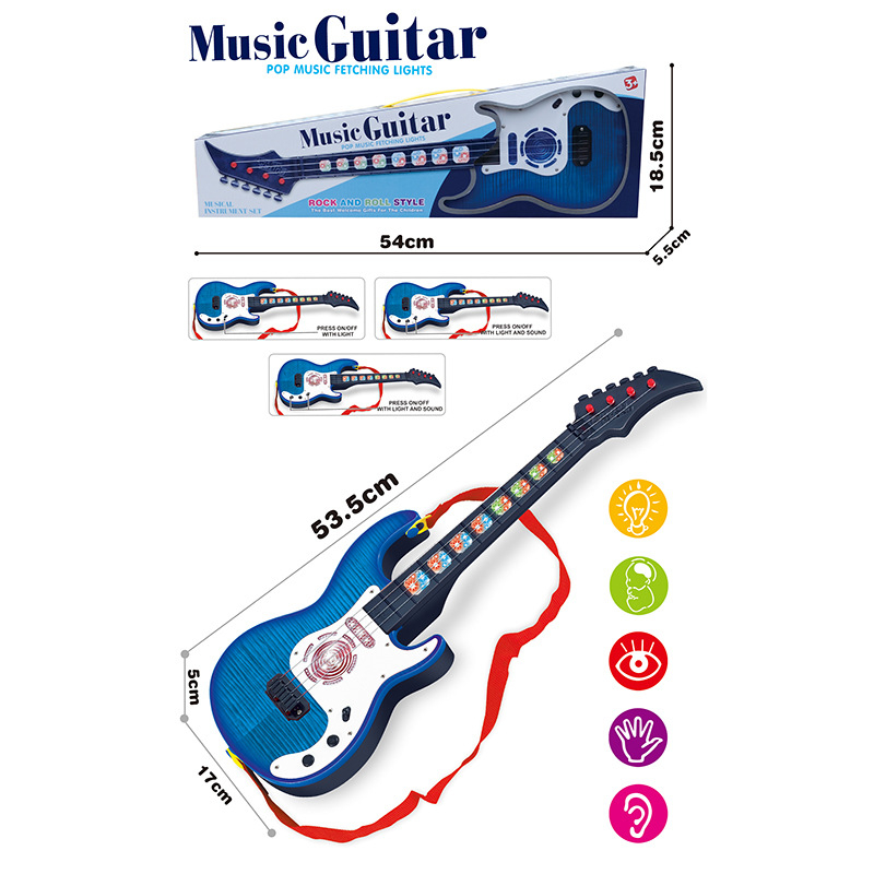 Dječja interaktivna gitara od ABS-a s infracrvenim senzorom i dinamičkim osvjetljenjem, edukativni zabavni instrument za djecu 4–6 godina