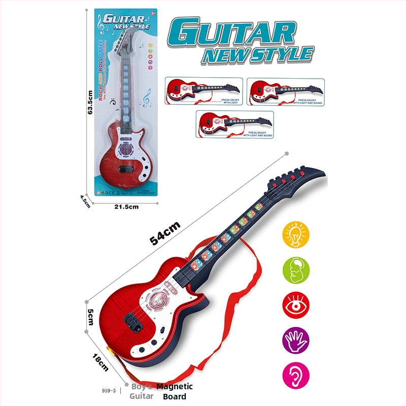 Dječja interaktivna gitara od ABS-a s infracrvenim senzorom i dinamičkim osvjetljenjem, edukativni zabavni instrument za djecu 4–6 godina