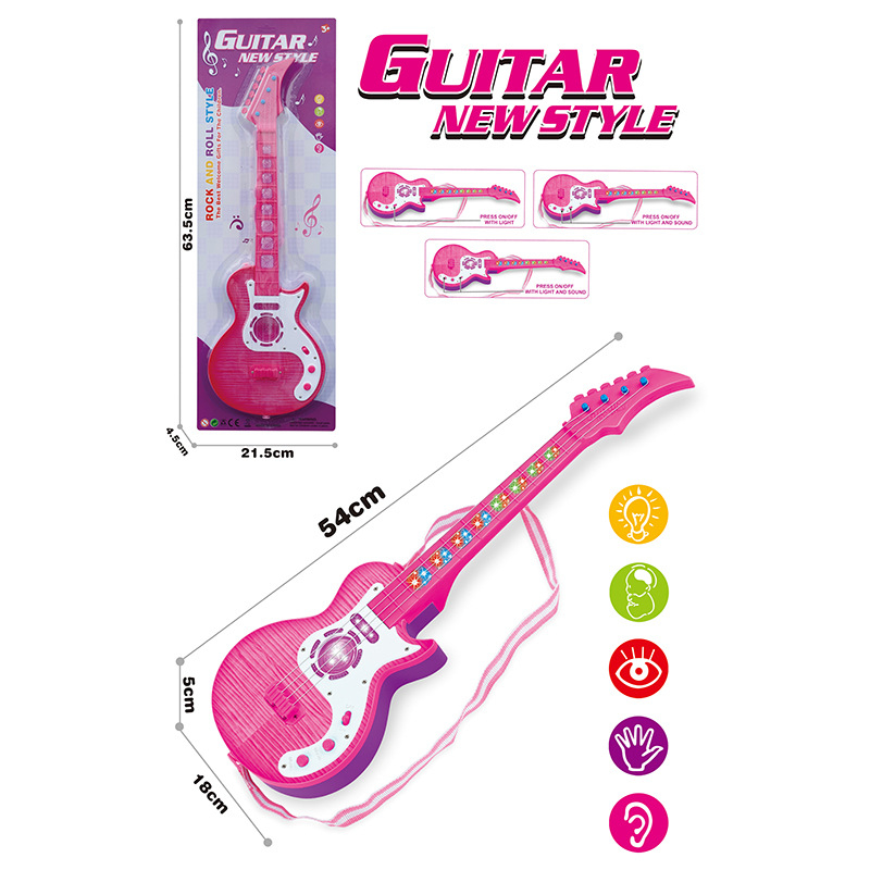 Dječja interaktivna gitara od ABS-a s infracrvenim senzorom i dinamičkim osvjetljenjem, edukativni zabavni instrument za djecu 4–6 godina