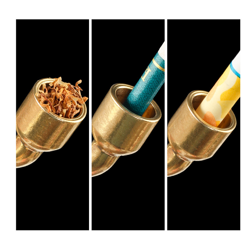 Réz dohánypipa tömörfa szűrővel, száraz piping design, többfunkciós dohánytasak és hordozható szájtisztító