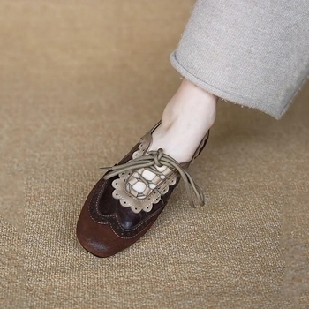 Női Derby cipők - Microfiber felsőrész, kerek orr, alacsony sarkú 1-3 cm, gumitalp, fűzővel