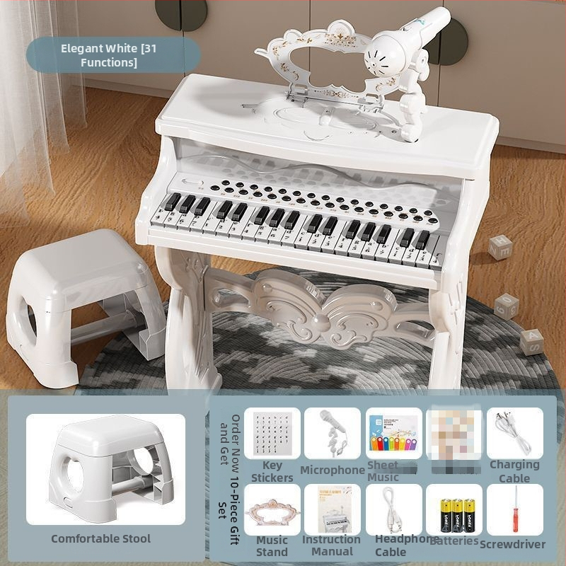 Dječja početnička klavijatura - plastična tipkovnica, višenamjenski rani edukativni instrument, razvija koordinaciju ruka-oko i sluh, uzrast 4–6 godina