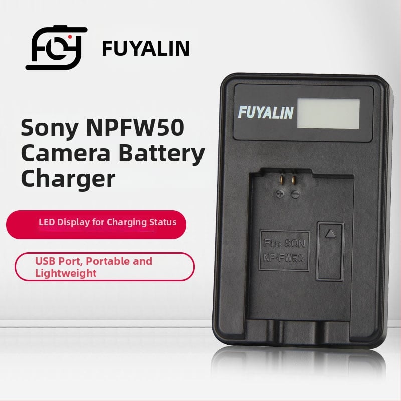 FUYALIN LCD1 FW50 USB зарядно за NP-FW50 батерия за Sony A7, A7 II, A7R II, A5100, A6000, A5000
