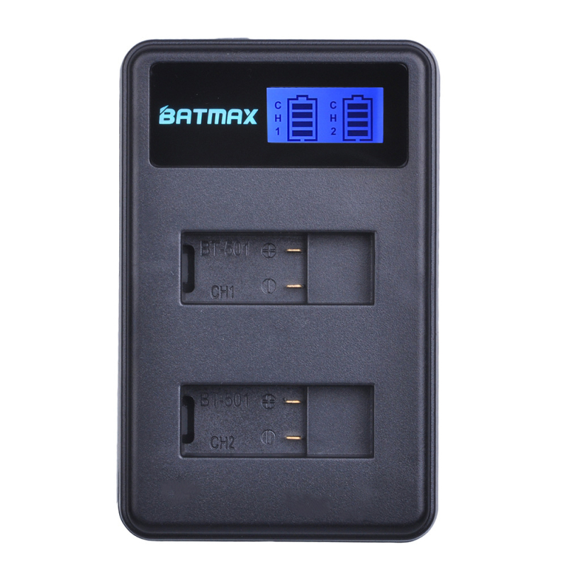 Двоено зарядно за батерии за GoPro Hero5-8, BATMAX AHDBT-501, Micro USB интерфейс