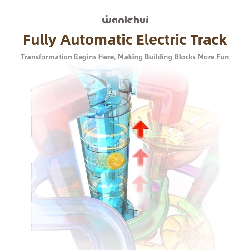 Golyós futópálya építő készlet – ABS műanyag, akkumulátoros, 100–200 darab, 4–6 éveseknek