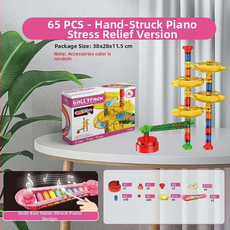 Golyós futópálya építő készlet – ABS műanyag, akkumulátoros, 100–200 darab, 4–6 éveseknek