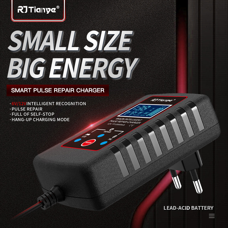 Ultra-tank baterijski punjač s ASE kabelom, 6V-12V, ulaz 110-240V, izlaz DC12.6V 2A, EMC/FCC/ROHS Certifikacija