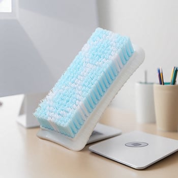 Hosszú fogantyújú tisztítóecset, kemény sörtékkel, vastagított műanyag testtel, többfunkciós ruhák és cipők tisztítására