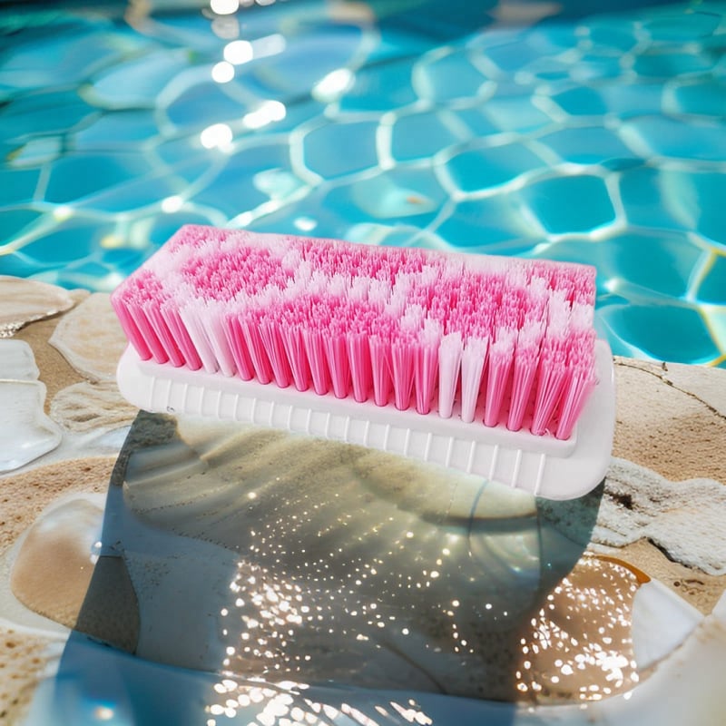 Hosszú fogantyújú tisztítóecset, kemény sörtékkel, vastagított műanyag testtel, többfunkciós ruhák és cipők tisztítására