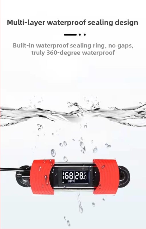 Akvariumski termometar, kalibriran, dvostruki zaslon i detekcija TDS kvalitete vode, plastično kućište