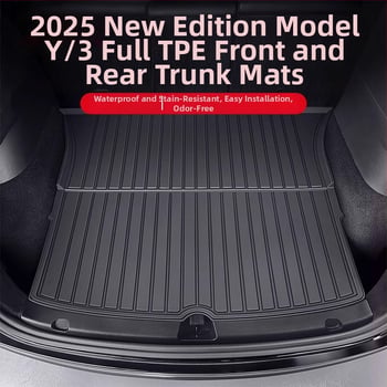 Tesla Model 3/Y εμπρός και πίσω χαλιά πορτ-παγκάζ – TPE, ειδικά για το μοντέλο, χωρίς λογότυπο