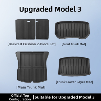 Tesla Model 3/Y εμπρός και πίσω χαλιά πορτ-παγκάζ – TPE, ειδικά για το μοντέλο, χωρίς λογότυπο