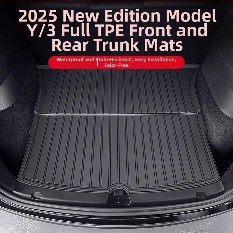 Tesla Model 3/Y εμπρός και πίσω χαλιά πορτ-παγκάζ – TPE, ειδικά για το μοντέλο, χωρίς λογότυπο