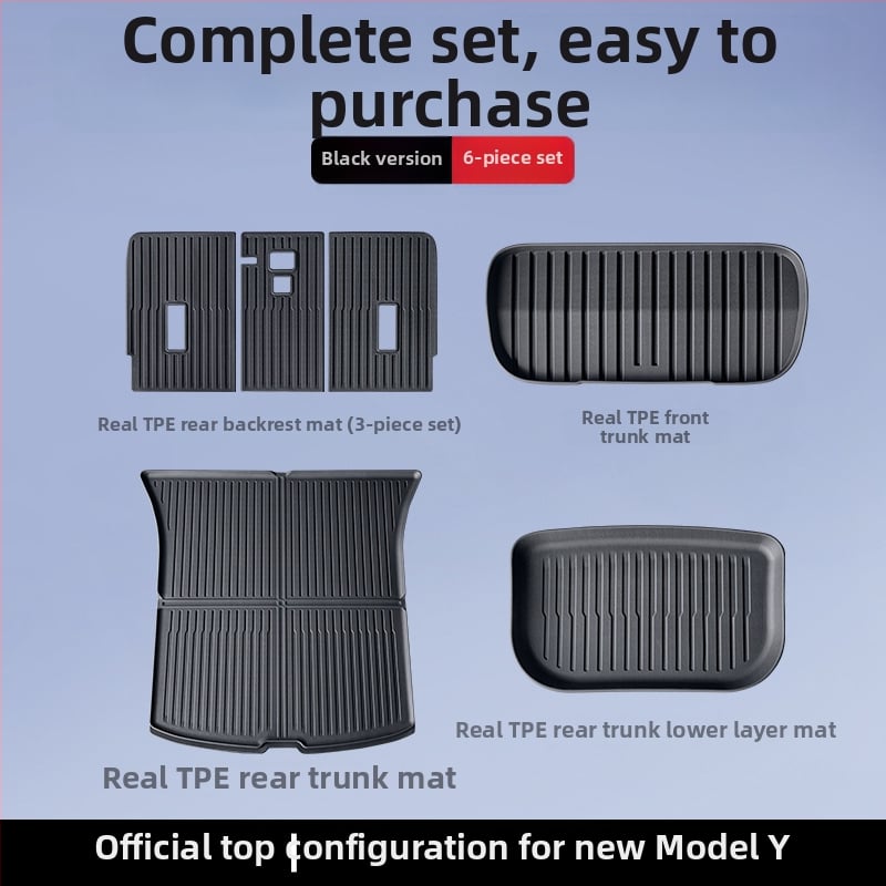 Tesla Model 3/Y εμπρός και πίσω χαλιά πορτ-παγκάζ – TPE, ειδικά για το μοντέλο, χωρίς λογότυπο