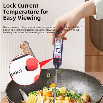 TP101 potravinový teplomer — ručný, z 304 nerezovej ocele; meria teplotu vody a mlieka; model TP101, značka New Corey