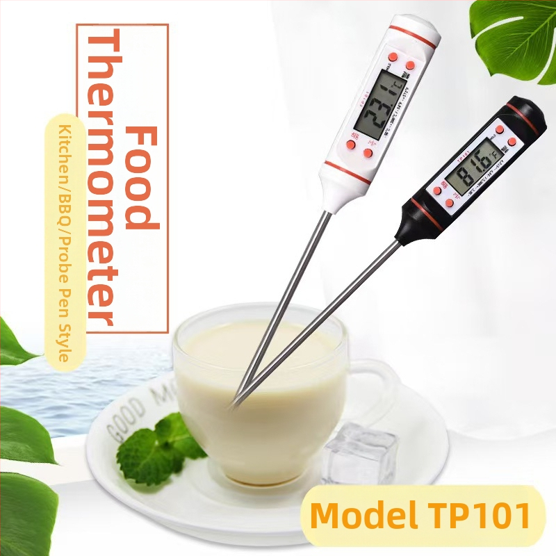 TP101 potravinový teplomer — ručný, z 304 nerezovej ocele; meria teplotu vody a mlieka; model TP101, značka New Corey