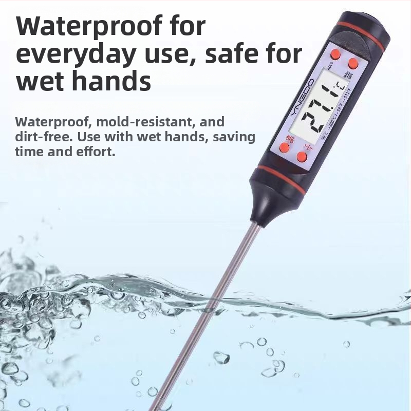 TP101 potravinový teplomer — ručný, z 304 nerezovej ocele; meria teplotu vody a mlieka; model TP101, značka New Corey