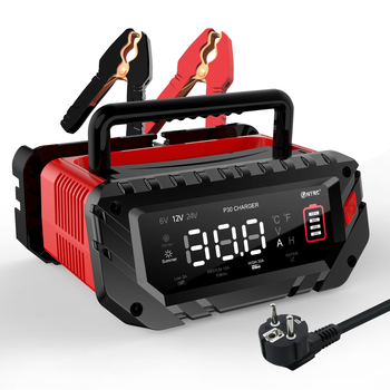 HTRC Încărcător de baterii pentru bateriile de mașină și motocicletă, intrare 100-240 V AC, ieșire 15.2 V 30 A, certificat CE