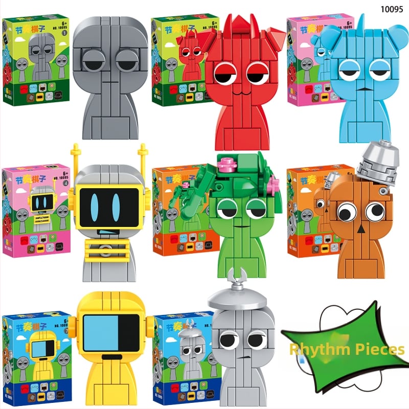 ABS műanyag építőblokkok készlete ritmikus sakkfigurákkal és minifigurákkal, zenei doboz és kotta játék, 200–400 darab, 0,6 kg, 15–35 év közötti korosztály számára, márka Lw