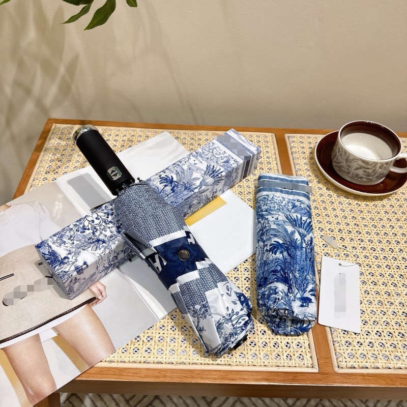 Összecsukható esernyő automata nyitás-zárás funkcióval, UPF>50 UV-védelem, 8 rostból készült bordás, acél szár, 210T vinil vászon