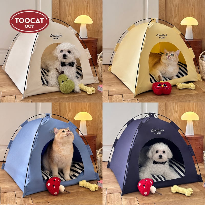 Палаточно котешко гнездо – платнено, свалящо се и миещо се, полузатворен дизайн, за котки