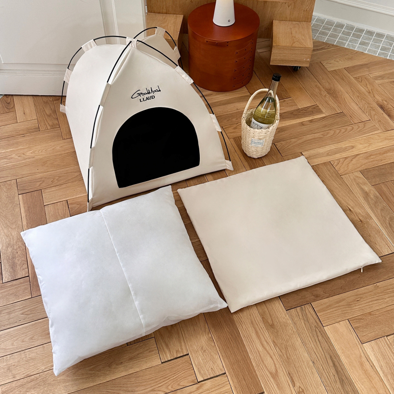 Палаточно котешко гнездо – платнено, свалящо се и миещо се, полузатворен дизайн, за котки
