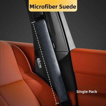 Velurová ramenná podložka na bezpečnostný pás auta, predĺžená, univerzálna pre všetky roky, ochranný kryt s logom, vnútorná dekorácia auta
