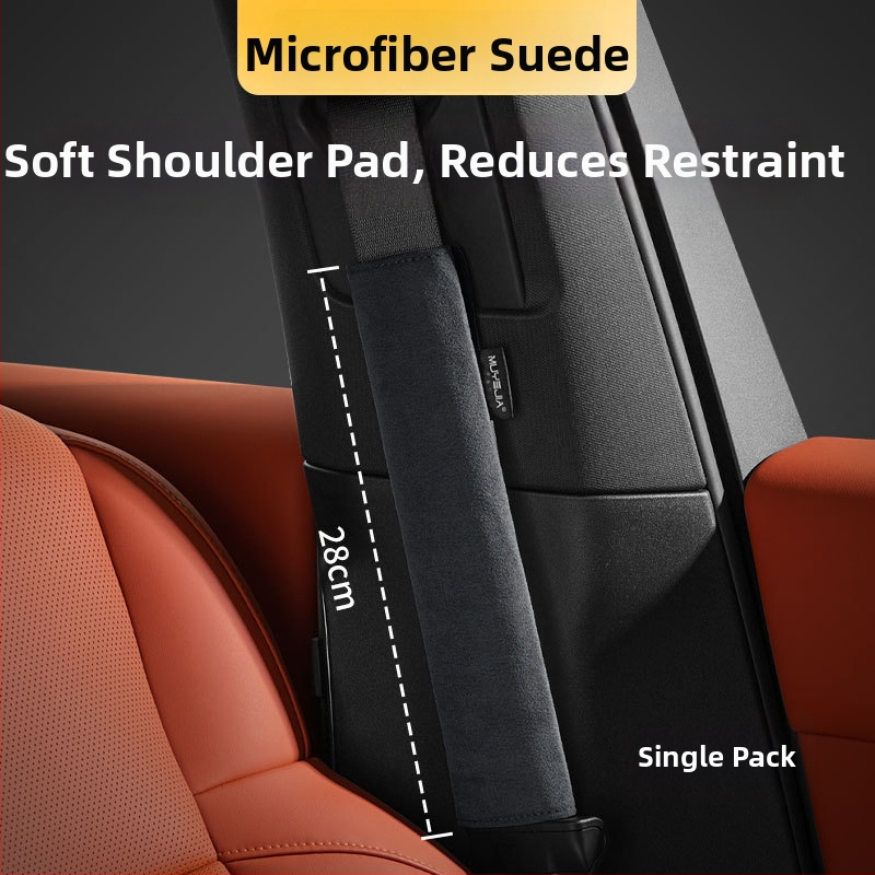 Velurová ramenná podložka na bezpečnostný pás auta, predĺžená, univerzálna pre všetky roky, ochranný kryt s logom, vnútorná dekorácia auta