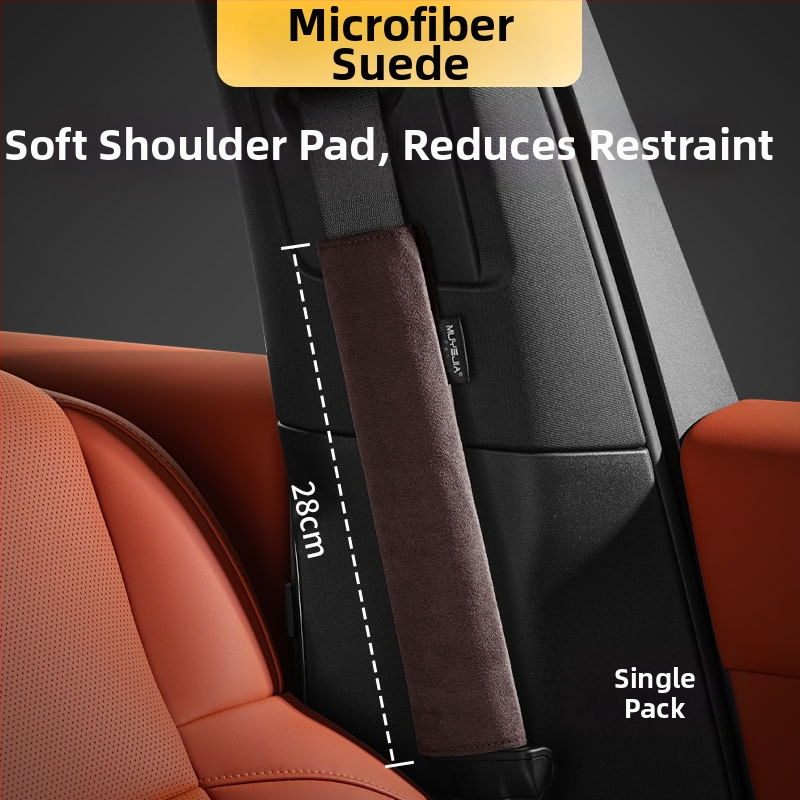 Velurová ramenná podložka na bezpečnostný pás auta, predĺžená, univerzálna pre všetky roky, ochranný kryt s logom, vnútorná dekorácia auta