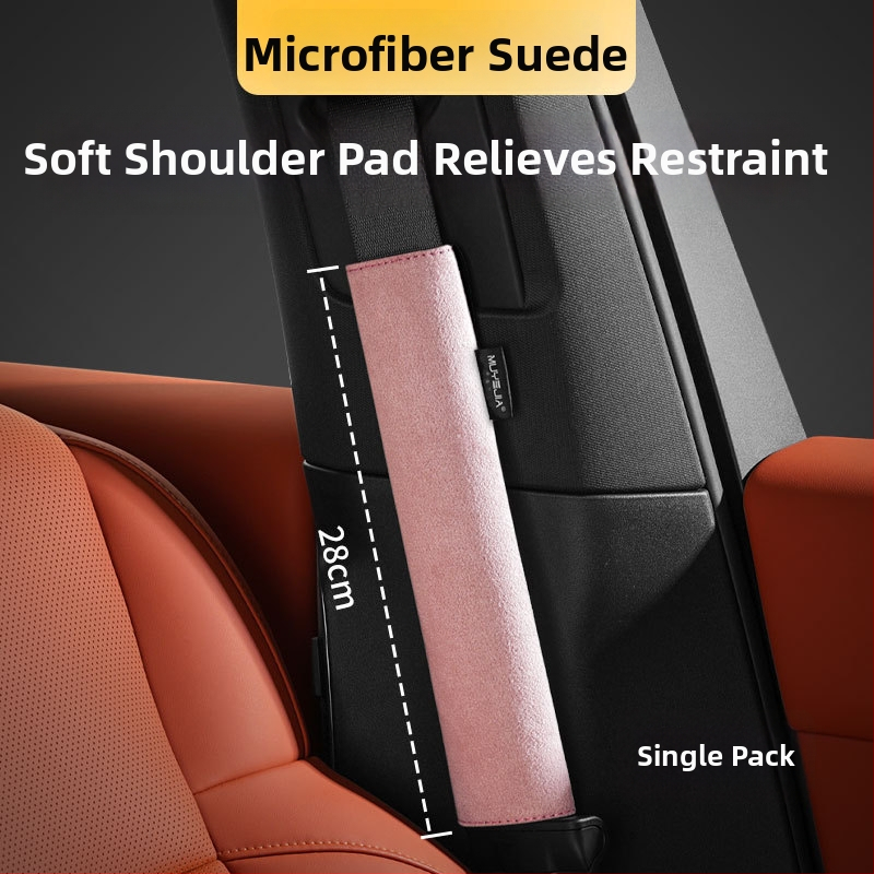 Velurová ramenná podložka na bezpečnostný pás auta, predĺžená, univerzálna pre všetky roky, ochranný kryt s logom, vnútorná dekorácia auta