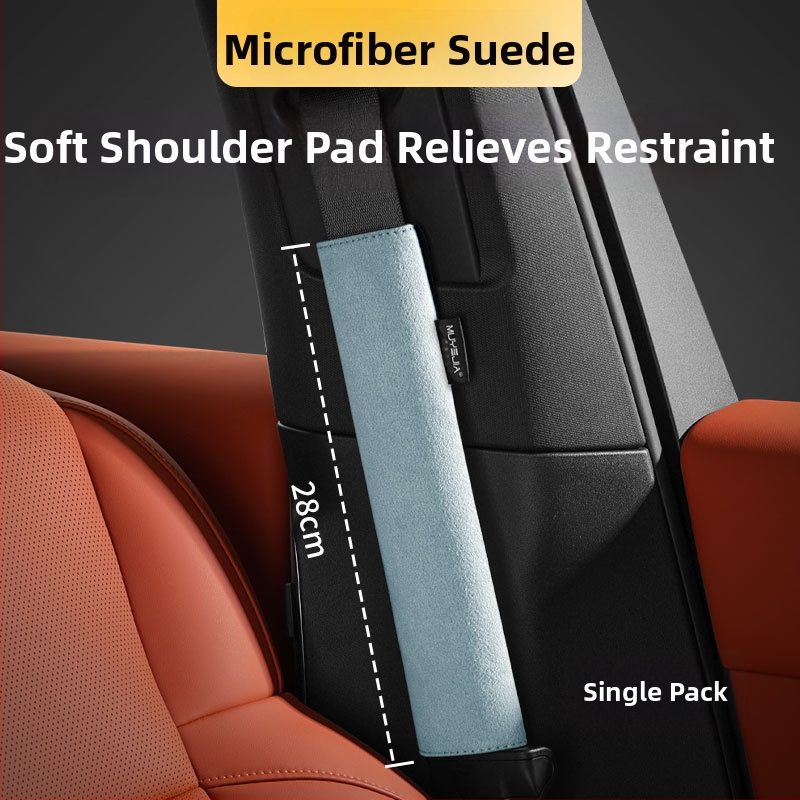 Velurová ramenná podložka na bezpečnostný pás auta, predĺžená, univerzálna pre všetky roky, ochranný kryt s logom, vnútorná dekorácia auta