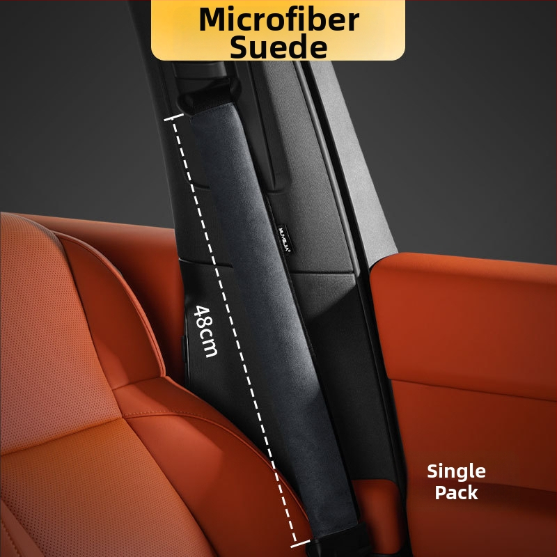 Velurová ramenná podložka na bezpečnostný pás auta, predĺžená, univerzálna pre všetky roky, ochranný kryt s logom, vnútorná dekorácia auta